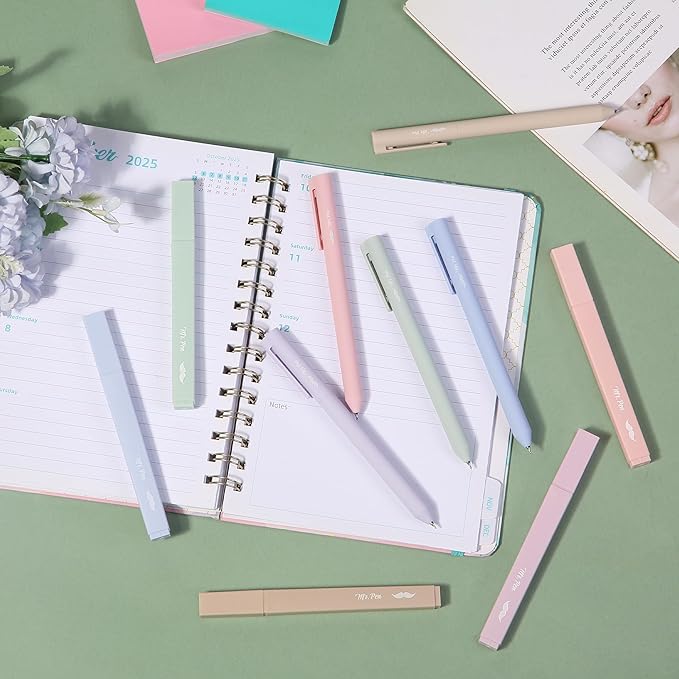 Mr. Pen- Aesthetic Highlighters and Gel Pens, 10 Pack, Assorted Colors Bible Highlighters No Bleed, Colorful Ink Aesthetic 0.5mm Gel Pens, Cute Highlighter Pens