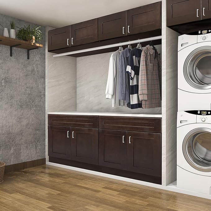Design House Brookings Shaker Unassembled Wall Kitchen Cabinet W3030, 30 W x 12 D x 30 H, Brown, Solid Wood, Design House, 562330
