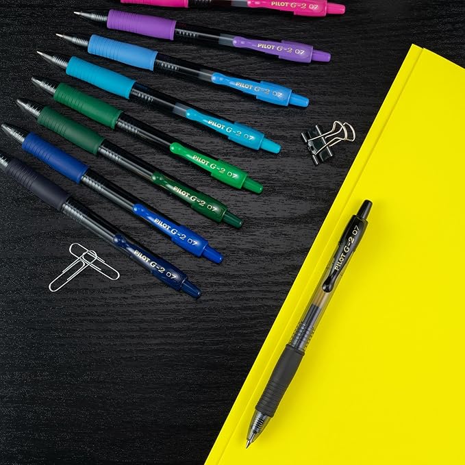 Pilot G2 Premium Gel Roller Pens, Fine Point 0.7 mm, Navy Ink Pens Fine Point, Pack of 12 - Ideal for School, Journaling, and Office Writing