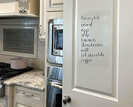 Kassa X-Large Chalkboard Wallpaper - Clear | 1.4ft x 6.5ft Adhesive Paper Roll | Includes 3 Markers & Eraser Cloth | Peel & Stick on a Wall, Table & Desk | Ideal for Use at Home, School, Office & More