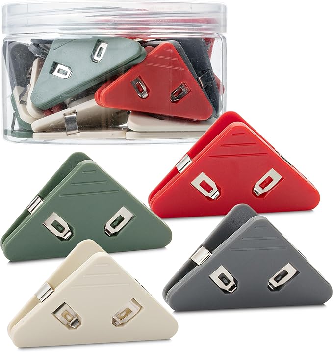 Mr. Pen- Corner Paper Clips, 20Pack, 4 Colors, Triangular File Corner Clip