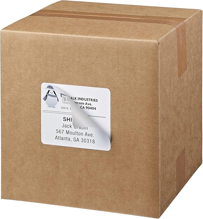 Avery Printable Shipping Labels, Sure Feed Technology, 3-1/3" x 4", White, 600 Blank Mailing Labels (8464)