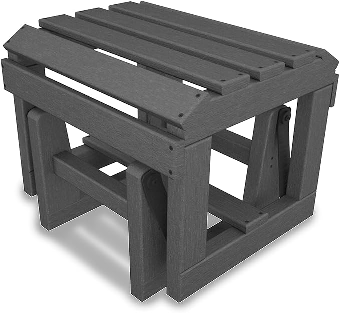 POLYWOOD Classic Adirondack Glider Ottoman (Slate Grey)