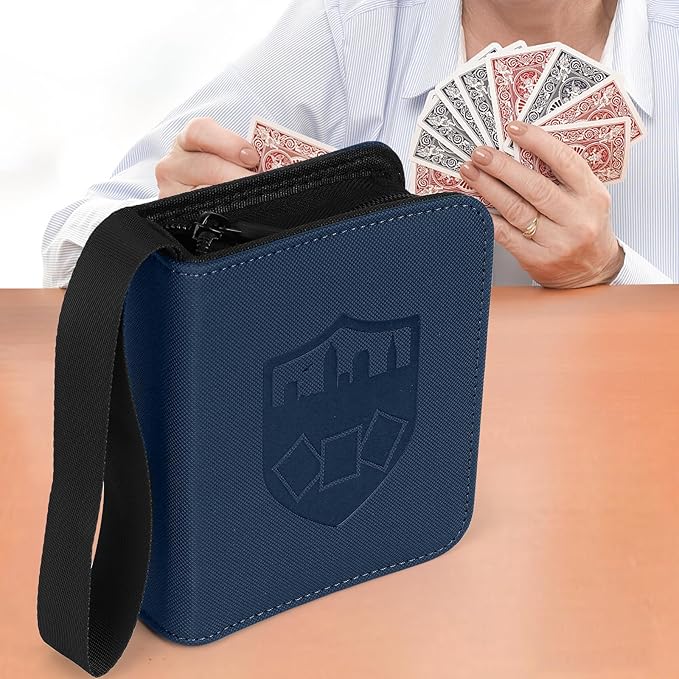 Mini Card Binder 1 Pocket, 80 Pockets Trading Card Binder, Premium Small 2 Pocket Trading Card Collection Album Folder with 40 Sleeves Double Sided - Gifts for Kids (Blue)