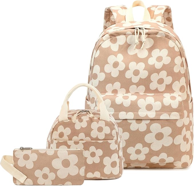 Bluboon School Backpack Set Girls Womens Laptop Bookbag Casual Daypack Fits 15 inch Laptop with Lunch Tote Bag and Pencil Bag
