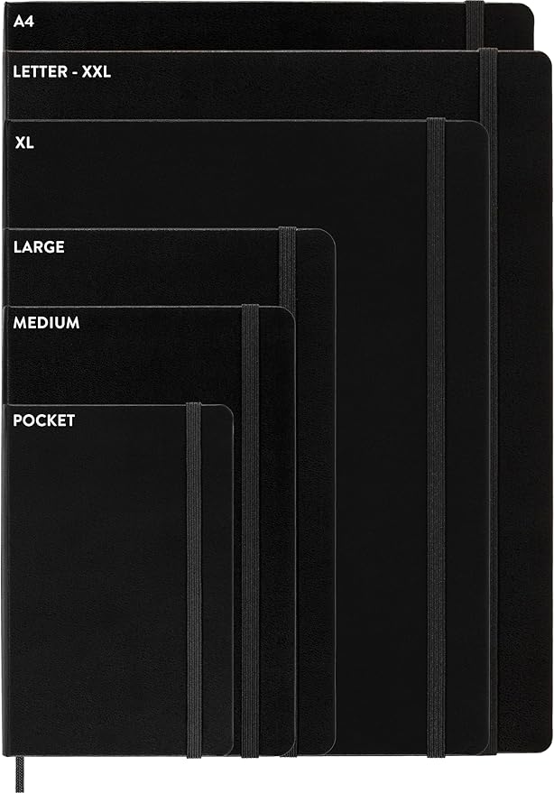 Moleskine Classic Expanded Notebook, Hard Cover, Large (5" x 8.25") Squared/Grid, Black, 400 Pages