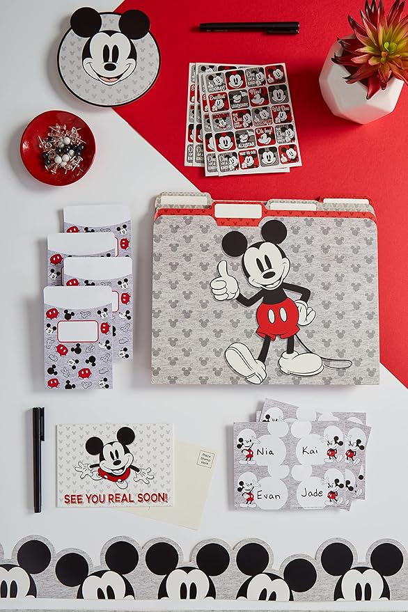 Eureka Disney Retro Mickey Mouse Extra Wide Decorative Classroom and Bulletin Board Trim for Teachers, 3.25" Wide, 12 Strips for 37 Total Feet