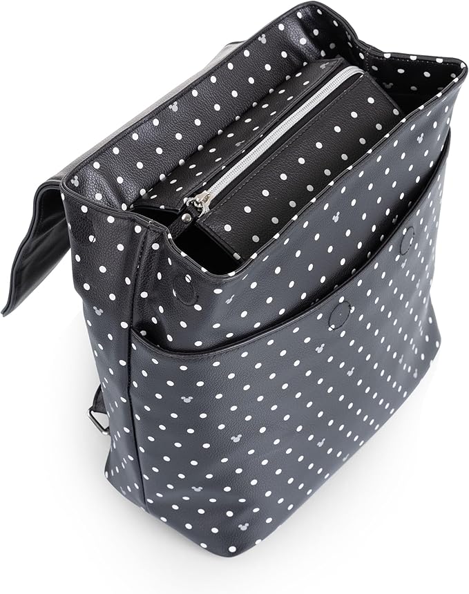 PICNIC TIME Disney Mickey Mouse Downtown Mini Cooler Backpack, Insulated Lunch Bag, Stylish Beach Bag Soft Cooler, (Black)