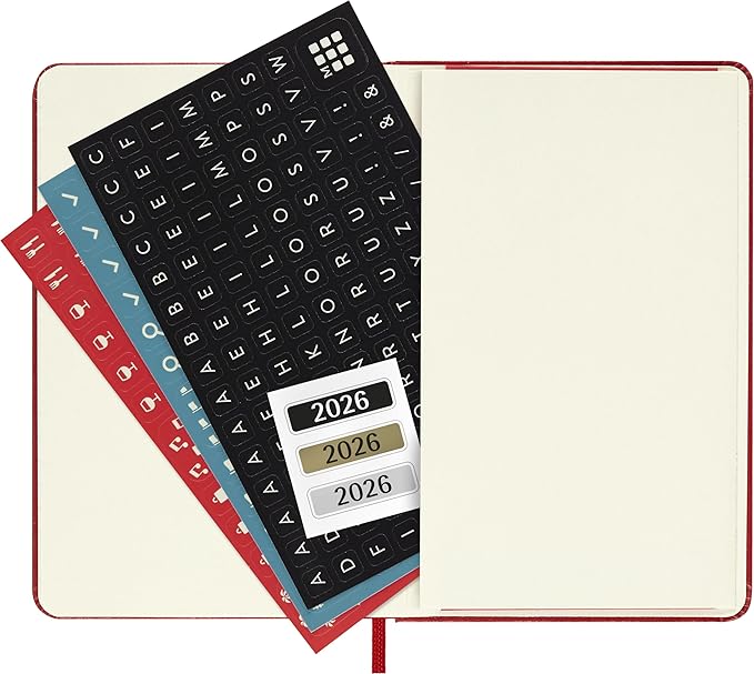 Moleskine Classic 12 Month 2026 Daily Planner, Hard Cover, Pocket (3.5" x 5.5"), Scarlet Red, 400 pages