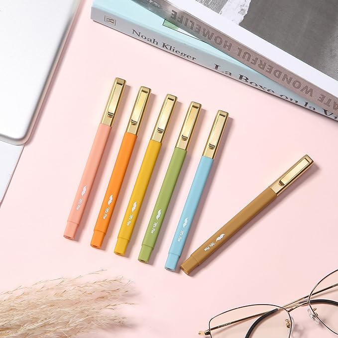 Mr. Pen- Aesthetic Highlighters and Pens, 12 Pack, Pastel Color No Bleed Bible Highlighters, Black Ink Pens