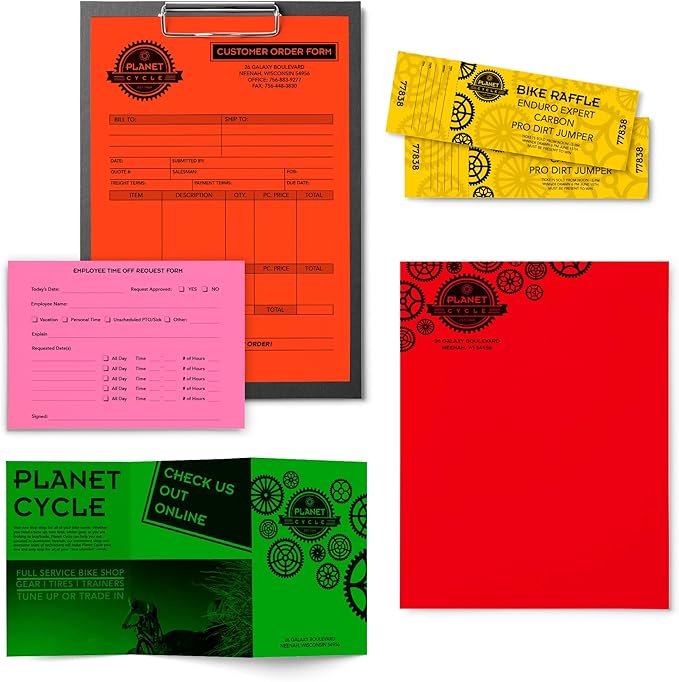 Neenah Bright Color Paper, Wausau Astrobrights®, Letter Paper Size, 24 Lb, 8-1/2 x 11 in, Multi-colored, Ream Of 500 Sheets