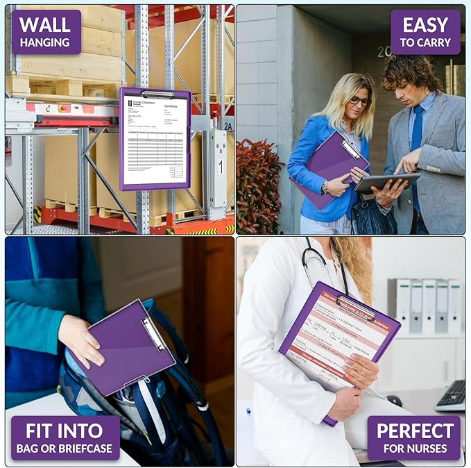 Sooez Clipboard with Storage, Heavy Duty Cleaview Clip Boards 8.5x11 with Dual Storage, Dry Erase Plastic Nursing Clipboard, High Capacity Clipboards Folder for Teacher Nurse, School & Office Supplies