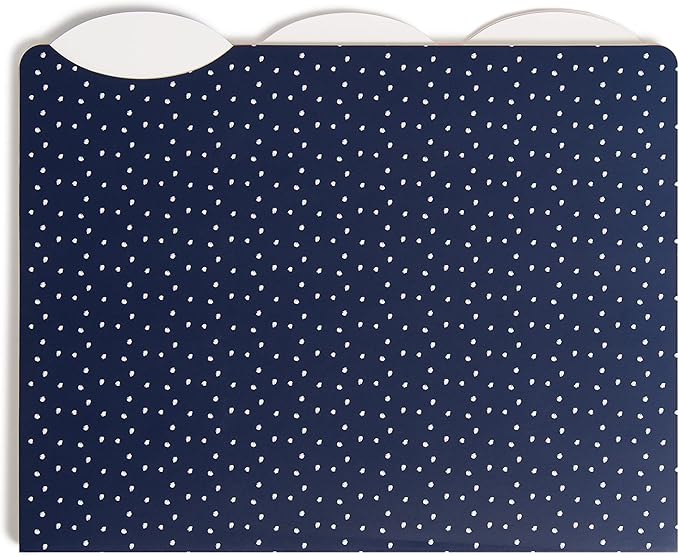 U Brands Casual Chic File Folders, Office Supplies, 1/3-Cut Tabs in Assorted Positions, Letter Size, Navy and Pink with White, 9 Count