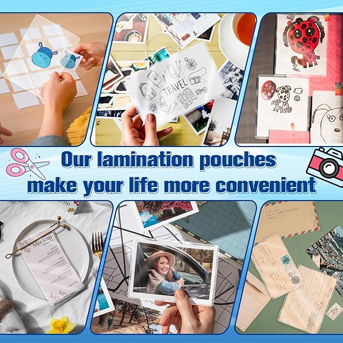 100 Pack 3mil Thermal Laminating Pouches 5“x7" Badge Laminate Pouches Clear Laminated Luggage Tags Printable Laminator Pouches for Business Permits Cards