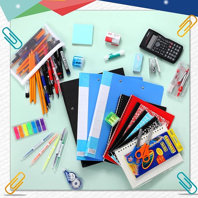 81 Pcs School Supply Kit with Backpack Back to School Supplies Bundle Bulk School Essentials for Elementary Middle High School Students Includes Folders Notebooks Pencils and More(Light Blue)