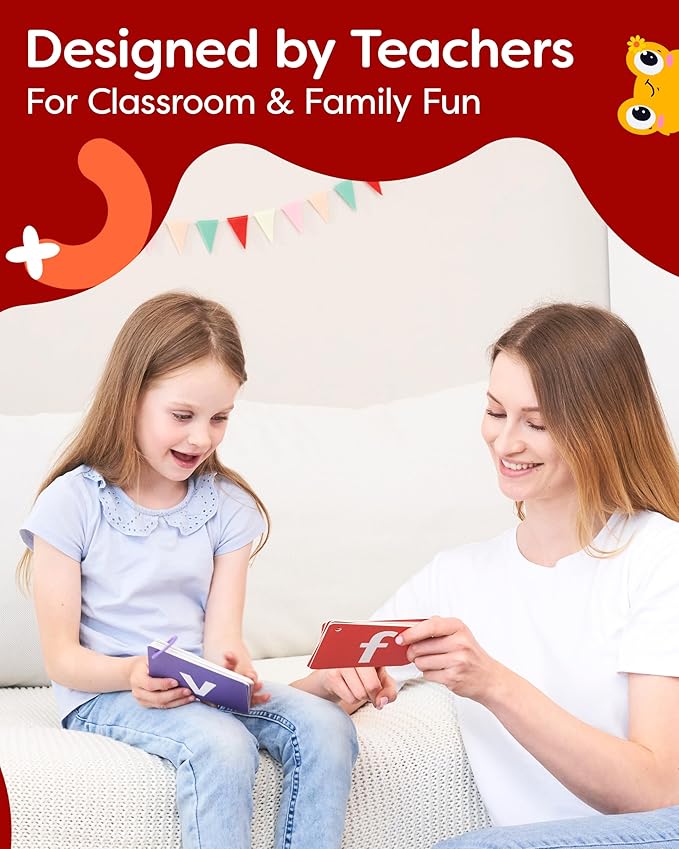THE BAMBINO TREE Alphabet Flash Cards - Thick ABC Flash Cards for Kids Ages 3-6 - Lowercase & Uppercase Letter Recognition Learning Game