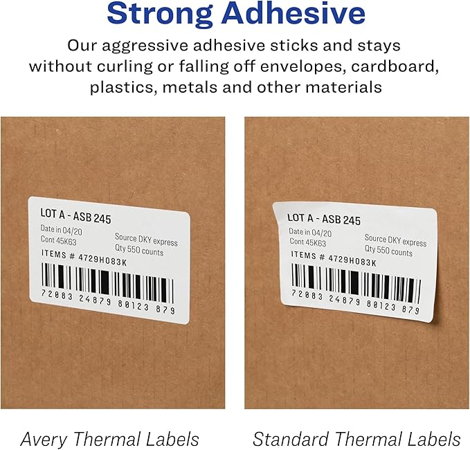 Avery Direct Thermal Address Labels, 1-1/8" x 3-1/2", White, Direct Thermal Printable, Comparable to DYMO 30251, 2 Rolls of Blank Labels per Pack, 2,600 Total (10 Packs of 4150)
