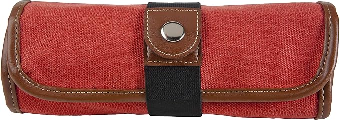 Speedball Art Products 356360 Canvas Pencil Case Roll-Up, Rose W/Brown Trim, Holds up to 36 Pencils