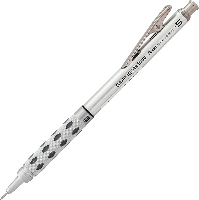 Pentel GraphGear 1000 Mechanical Drafting Pencil (0.5mm), Eraser Refills, 1-Pk (PG1015EBP)