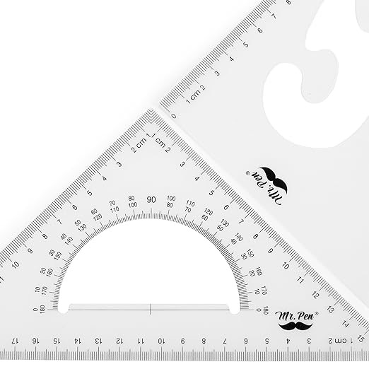 Mr. Pen- Triangle Ruler, 2 Pack, 22&15cm, 30/60 & 45/90, Right Triangle Ruler for Drawing