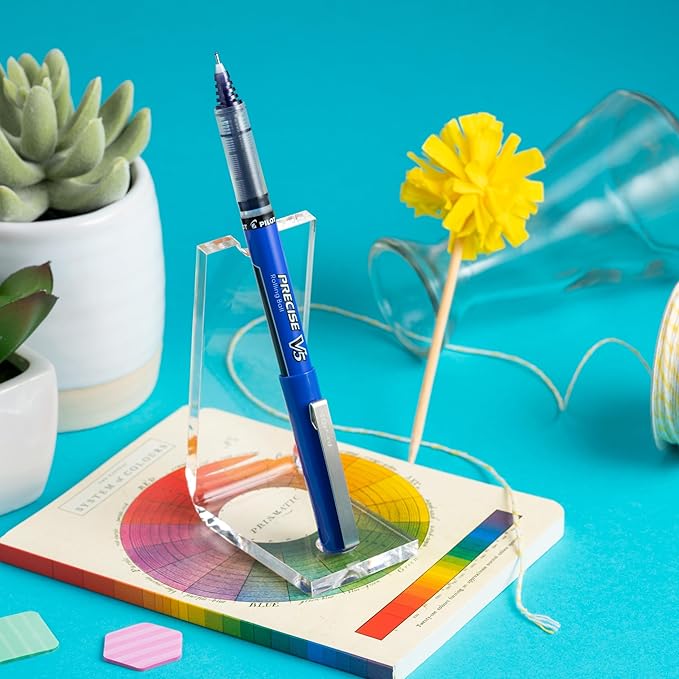 Pilot Precise V5 Rollerball Pens, Extra Fine Point 0.5 mm Purple Pens, Purple, Pack of 12 - Ideal for School, Journaling & Office Writing