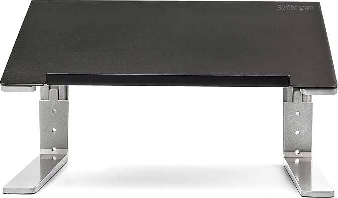 StarTech.com Adjustable Laptop Stand - Heavy Duty Steel & Aluminum - 3 Height Settings - Tilted - Ergonomic Laptop Riser for Desk (LTSTND)