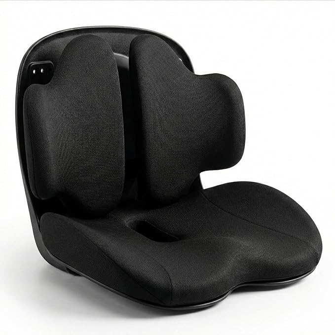CabSupport M3 Pro Ergonomic Seat Cushion - Upgraded Extra Large & Thick Design, Dynamic Lumbar Support & Spineseat Patented Spine Alignment, Breathable Posture Corrector for Office Chair, Car & Gaming
