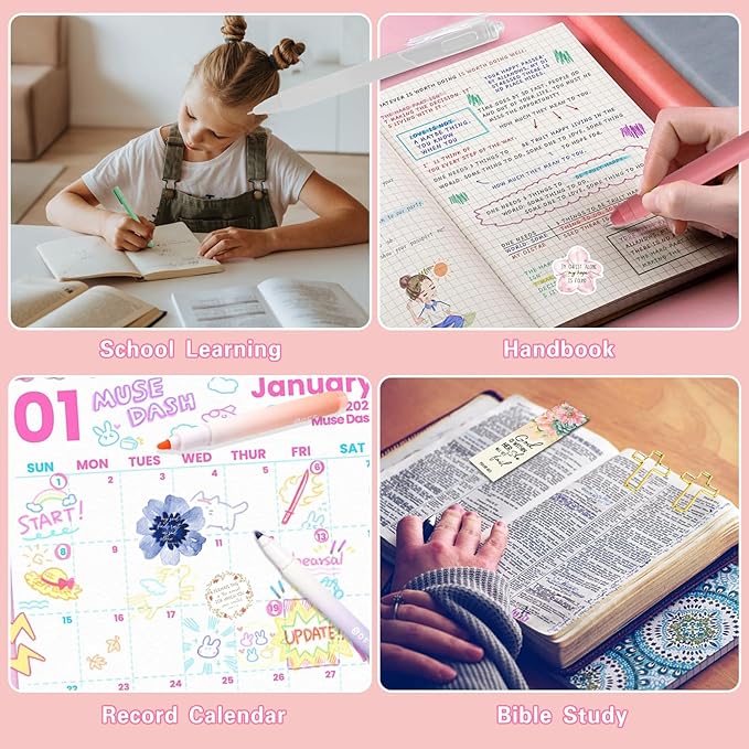 Bible Study Supplies Journaling Kit for Women,Pastel Highlighters & Pens, Bible Tabs, Stickers, Bookmarks, Cross Clips, Bible Accessories for Study, Faith,Inspiration & Scripture(91pcs)
