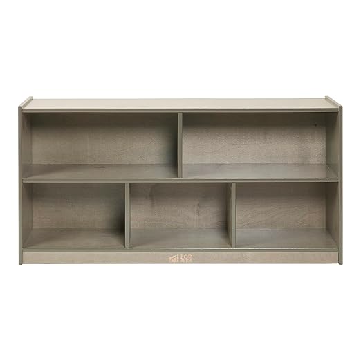 ECR4Kids 5-Compartment Mobile Storage Cabinet, Toddler, Classroom Furniture, Grey Wash