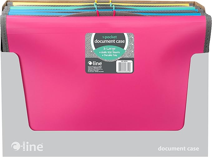 C-Line Extra Large Poly Document Case, Letter Size, 500-Sheet Capacity, 1 Case, Color May Vary (58350)