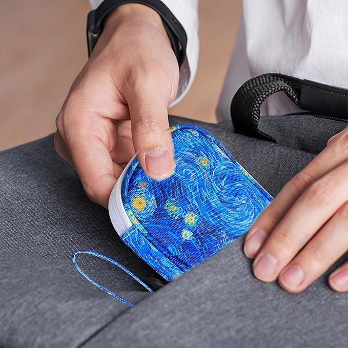 Electronics Organizer Travel Case, Cable Organizer Travel Essentials Tech Pouch,Suitable for Charger, Cable, Phone,Flash Drive,Starry Sky