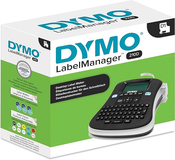 DYMO Desktop Label Maker | LabelManager 210D All-Purpose Portable Label Maker, Easy-to-Use, One-Touch Smart Keys, QWERTY Keyboard, Large Display, for Home & Office Organization (Pack of 6)