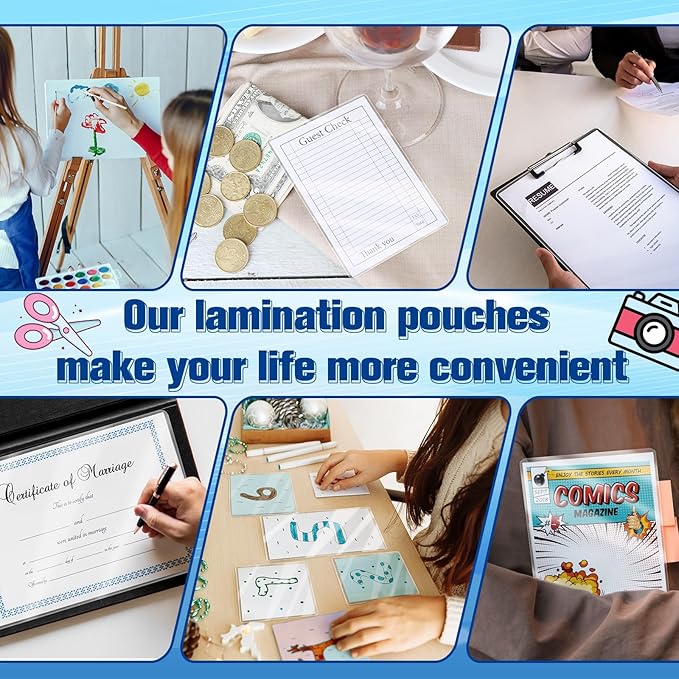 200 Pack 3 mil Lamination Pouches 6" x 9" Clear Laminating Pouches File Card Laminating Pouches Thermal Laminate Pouch Tags for Work Permits Pass Cards Student ID Cards