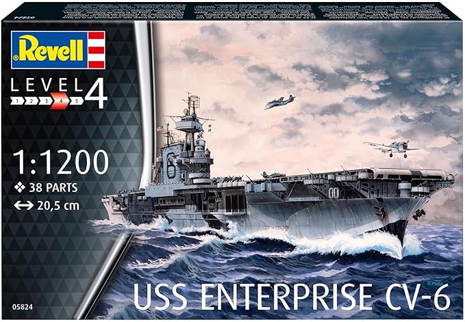 Revell 05824 USS Enterprise CV-6 1:1200 Scale Unbuilt/Unpainted Plastic Model Kit
