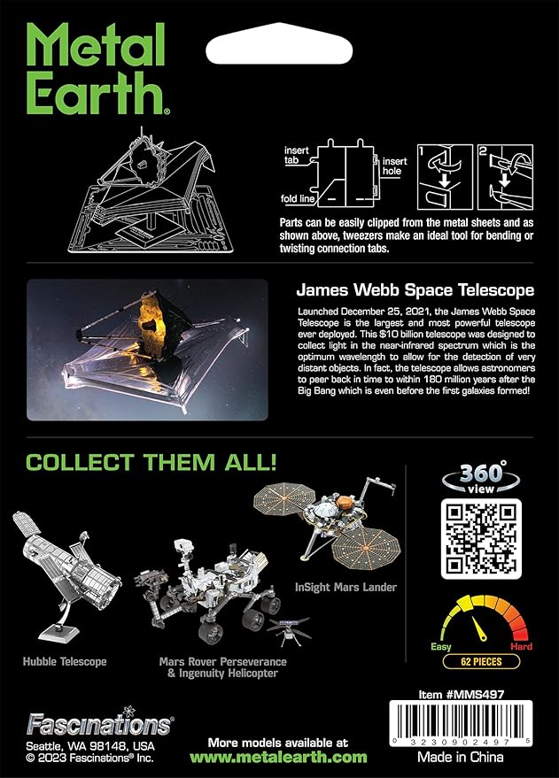 Metal Earth James Webb Space Telescope 3D Metal Model Kit Fascinations