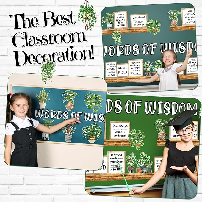 Qilery Bookshelf Bulletin Board Set Plant Motivational Classroom Decor Reading Library Bulletin Board Set Inspirational Cutout for Back to School Classroom Decoration