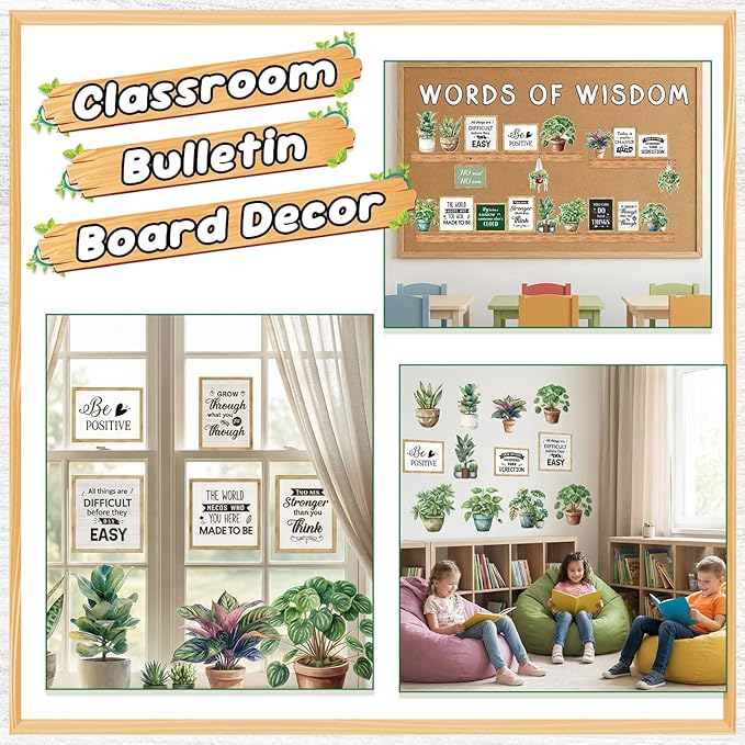 Bookshelf Bulletin Board Set, 45 Pcs Classroom Bulletin Board Decorations Inspirational Cutouts Reading Library Back to School Decorations Classroom Wall Door Decor