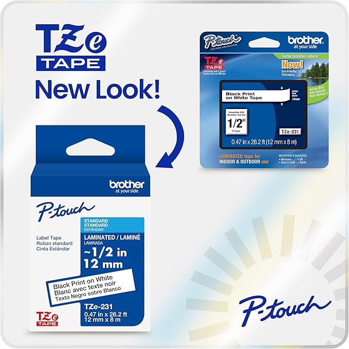 Brother Genuine TZe131~1/2" 2PK Black Print on Clear Label Tape. Each: 0.47 in x 26.2 ft (12 mm x 8 m) Total: 0.47 in x 52.4 ft (12 mm x 16 m)