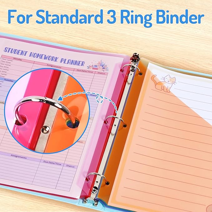 Forvencer 16 Count Dividers for 3 Ring Binder, Binder Dividers with Pocket for US Letter Size, Binder Dividers with Tabs for School Office and Home Organization, Multicolor, 2 Sets