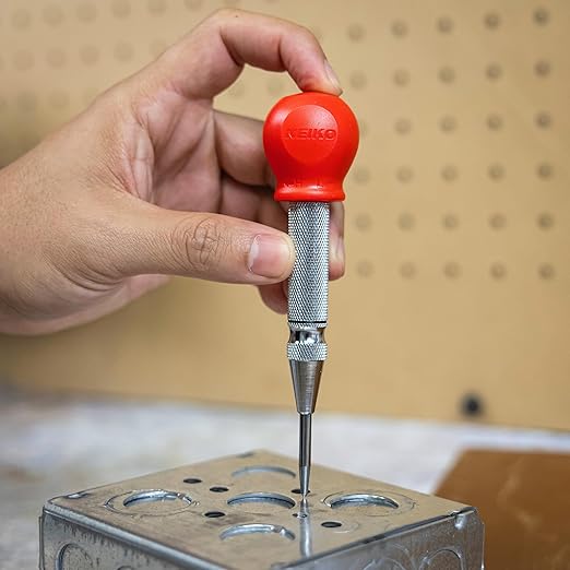 NEIKO 02638A 5-Inch Automatic Center Punch for Metal, Adjustable Impact Spring Loaded Center Punch Tool, Spring Punch, Center Punch Spring Loaded, Auto Center Punch