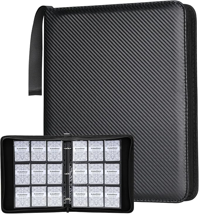 Card Binder – 720 Capacity, Zippered Trading Card Holder for MTG, Sports & Collectible Cards – Acid-Free, Durable & Travel-Friendly Storage (Black, 9 Pocket)