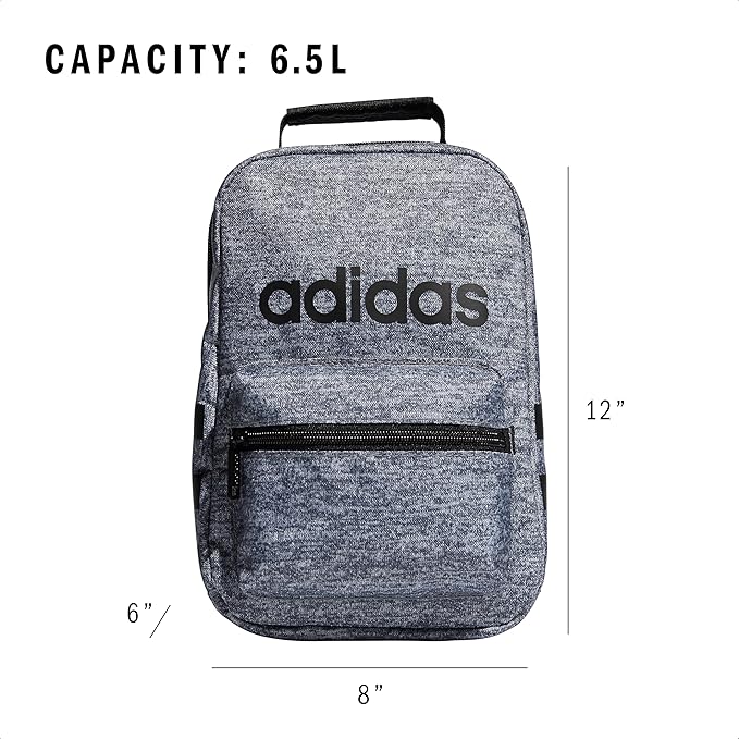 adidas Unisex Santiago Lunch Bag Cooler for Women and Men, Insulated Food Container Box with Mesh Pocket