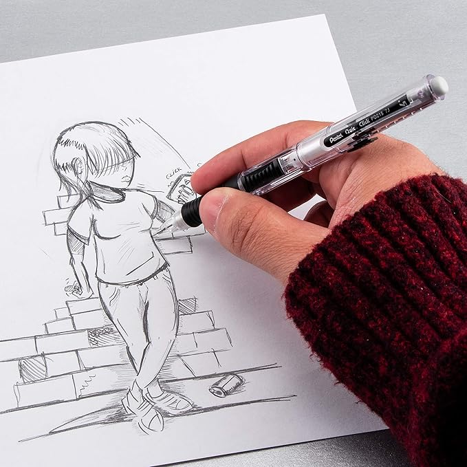 Pentel QUICK CLICK Mechanical Pencil (0.5mm), Violet Barrel, Box of 12 Pencils (PD215V)