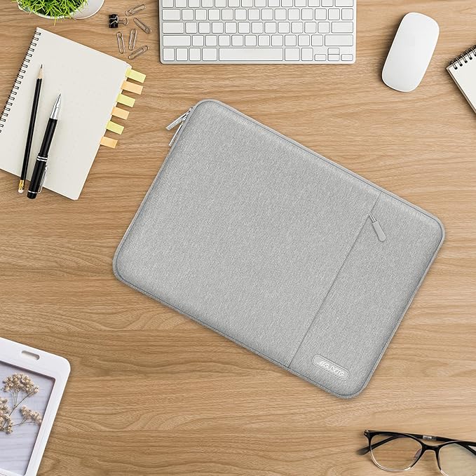 MOSISO Laptop Case 15 inch, 15 inch Laptop Sleeve Compatible with MacBook Air 15 M4 A3241 M3 A3114 M2 A2941 2025 2024 2023,Dell XPS 15,Polyester Vertical Computer Sleeve Bag with Pocket, Gray