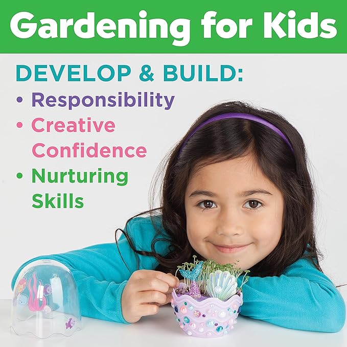 Creativity for Kids Mini Garden: Mermaid Terrarium Kit - Mermaid Gifts for Girls, Crafts and Toys, Easter Basket Stuffers for Kids (Ages 6+)