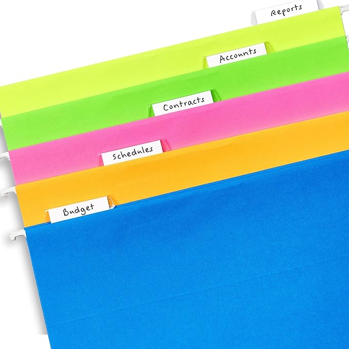 Avery Hanging File Folder Tabs and Inserts, 1/5 Cut, Clear, 20 File Folder Tabs and Inserts Total (06727) (Pack of 2)