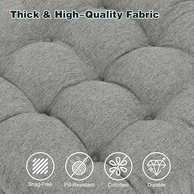 baibu Memory Foam Recliner Cushions with Lumbar Support Pillow Set for Elderly, 20x20x5 Inch Dual-Layer Design Non-Slip Recliner Seat Cushion & Back Support Pillow for Reduce Hip & Lumbar Pain, Grey