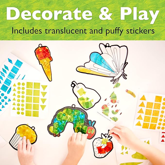 Creativity for Kids The Very Hungry Caterpillar: Sticker Suncatcher Kit - DIY Window Stickers for Toddlers from The World of Eric Carle, Preschool Arts and Crafts for Kids (Ages 3+)