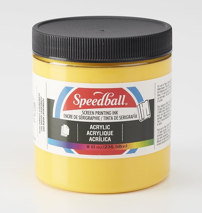 Speedball 004623 Acrylic Screen Printing Ink, 8 fl. oz., Medium Yellow