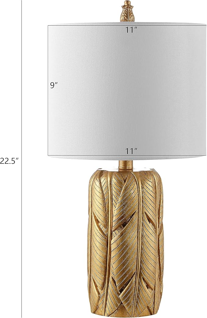 Safavieh Lighting Collection Wilsa Gold Leaf 23-inch Bedroom Living Room Home Office Desk Nightstand Table Lamp (LED Bulb Included)